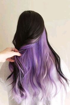 Purple Peekaboo Hair, Under Hair Dye, Hidden Hair Color, Underneath Hair, Periwinkle Purple, Fox Hair, Hair Color Underneath, Peekaboo Hair, Hair Color Streaks