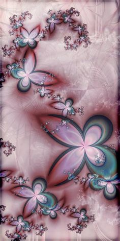 an abstract background with flowers and swirls