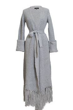 Elegant Cotton V-neck Cardigan, Fitted V-neck Sweater Coat For Spring, Elegant Long Knit Outerwear, Elegant V-neck Knitted Cardigan, Elegant V-neck Cardigan For Loungewear, Elegant Fitted Shawl Collar Cardigan, Elegant Fitted Cotton Cardigan, Elegant Fitted Cardigan With Shawl Collar, Elegant Long Knit Sweater Coat