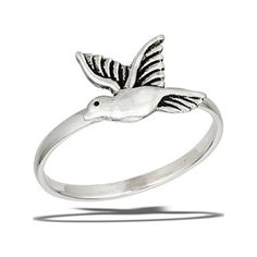 Flying Dove Peace Bird Animal Freedom Ring .925 Sterling Silver Band Jewelry Female Male Size 8 All our silver jewelry is crafted from .925 silver also commonly referred to as sterling silver. Sterling silver is the standard for beautiful high-quality silver jewelry and can not be replicated by lower priced silver plated jewelry. It is 92.5% pure silver, mixed with alloys to add strength and durability to stand the test of time. We promise superior service which includes fast shipping, great com Dove Peace, Flying Dove, Peace Bird, Bird Ring, Bird Rings, Female Male, Band Jewelry, Silver Plated Jewelry, Metal Material