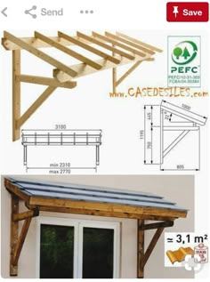 an image of a wooden structure with measurements