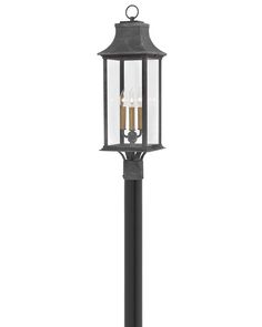 Hinkley - 2931DZ-LL - LED Outdoor Lantern - Adair - Aged Zinc Wall Mount Lantern, Outdoor Post Light, Coach Lights, Candle Sleeves, Lantern Post, Hinkley Lighting, Filament Bulb, Traditional Architecture, Outdoor Post Lights