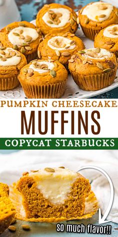 pumpkin cheesecake muffins with copycat starbucks