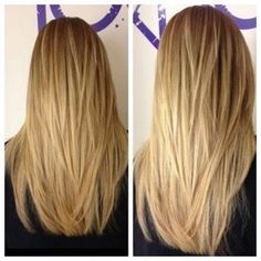 Long Hair With A V Shape Cut At The Back Women Hairstyles Long Layered Haircut Back View Long Straight Layered Hair, Hairstyles Quick, Straight Hairstyle, Hairstyles Bob, Haircuts For Long Hair With Layers, Asymmetrical Hairstyles, Layered Hairstyles, Choppy Layers, Shoulder Hair