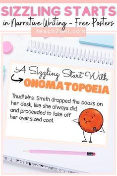 a notepad with an orange cartoon character on it and the words, sizzling starts in