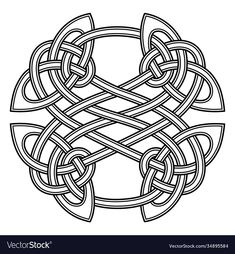 an intricate celtic knot design in black and white