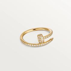 Cartier Nail Ring, Piaget Ring, Juste Un Clou Ring, Cartier Juste Un Clou, 18k Gold Ring, Pave Ring, Pink Ring, Timeless Jewelry