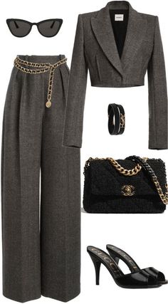 Stil Elegant, Classy Work Outfits, Moda Vintage, Looks Chic, Kpop Fashion Outfits, Grey Pants, Fancy Outfits