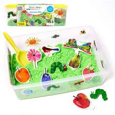 the very hungry caterpillar play set is in its plastic container