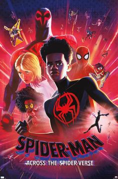 the poster for spider - man across the spiderverse, which is featured in an animated movie