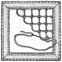 a drawing of a tennis net with two strings attached to the net, vintage line drawing or engraving illustration