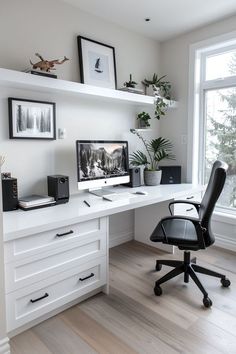 Home Decor: #homedecor, #interiordesign, #homedesign, #decor inspiration Office Decor For Men, Home Office Designs, Basement Office, Contemporary Office Chairs, Cozy Home Office, Small Home Offices, Office Nook, Office Designs, Office Guest Room