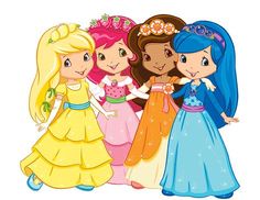 the three princesses are standing next to each other with their arms around each other