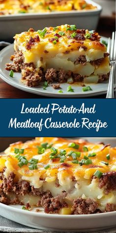 loaded potato and meat casserole recipe on a plate