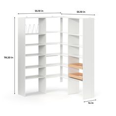 an open bookcase with shelves on each side