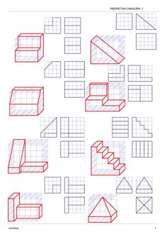 the steps to draw a house and stairs in one drawing book, with red lines on