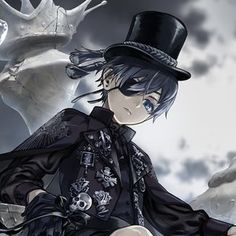 Ciel Icon, Ciel Phantomhive, An Anime, Anime, White, Black