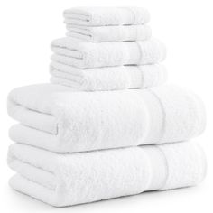 PRICES MAY VARY. Premium Bathroom Towels - Provide a fresh update to your bathroom with our 6-piece bathroom towel set. These white towels bathroom sets are made of premium long staple cotton that is extra absorbent and creates a luxuriously soft feel and suits any bathroom decor. 6-Piece White Towels Set includes : 2 White Bath Towels - 28" x 54" , 2 White Hand Towels - 16" x 28" and 2 Wash Cloths - 13" x 13". Crafted from premium Cotton, bath towel, hand towels for bathroom, and wash towel pro White Bathroom Towels, Best Bath Towels, White Bath Towels, White Hand Towels, Hotel Towels, Gym Towel, White Bath, Quick Dry Towel, Large Baths