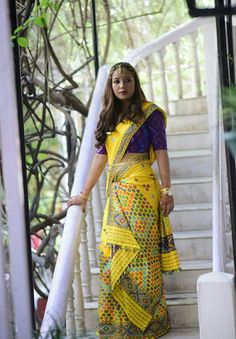 Mekhla Saree, Mekhla Chadar Saree, Hair Styles For Saree, Assamese Saree