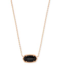 Elisa Rose Gold Pendant Necklace in Black Granite | Kendra Scott Kendra Scott Black Necklace, Black Kendra Scott Necklace, Kendra Scott Necklace Black, Kendra Scott Elisa Necklace, Rose Gold Pendant Necklace, Wishlist 2024