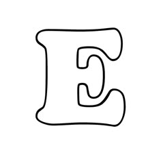 the letter e is outlined in black and white