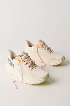 HOKA® Clifton 9 Sneakers | Free People Blue Cosmos, Peach Parfait, Hoka Bondi 8, Hoka Clifton 9, Clifton 9, Hoka Clifton, Hoka Shoes, Coral Peach, Fuel Cell