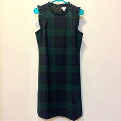 100% Recycled Polyester Shell, 100% Polyester Lining 18" Across Chest 37.5" Shoulder To Bottom Hem Plaid Dress, Black Watch, J Crew, Colorful Dresses, Plaid, Size 6, Womens Dresses, Women Shopping, Dresses