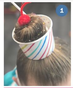 Crazy Hat Day, Girl Hair Dos, Hair Flyer, Easter Hairstyles For Kids, Wacky Hair Days, Going Out Hairstyles, Crazy Hats, Crazy Hair Day, Wacky Hair