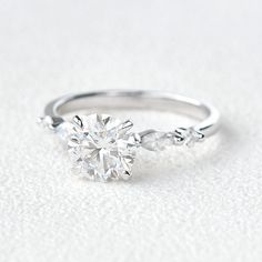 1.2ct Moissanite White Gold Four Prongs Ring - Felicegals Affordable Engagement Rings Silver, Simple White Gold Wedding Rings, Moissanite Engagement Ring Silver Band, Minimalist Engagement Ring Silver White Gold, White Gold Rings Engagement, White Gold Round Engagement Rings, Elegant White Gold Ring, Silver Round Engagement Rings