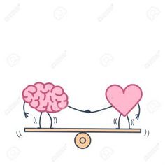 Heart And Mind Balance, Heart Vs Mind, Balance Illustration, Psychology Wallpaper, Heart Vs Brain, Brain Icon, Brain Illustration, Balanced Mind