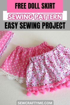 the free doll skirt sewing pattern is easy to sew