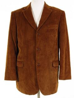 Tan Brown Corduroy Jacket 3 Button 44R - Tweedmans Tan Brown