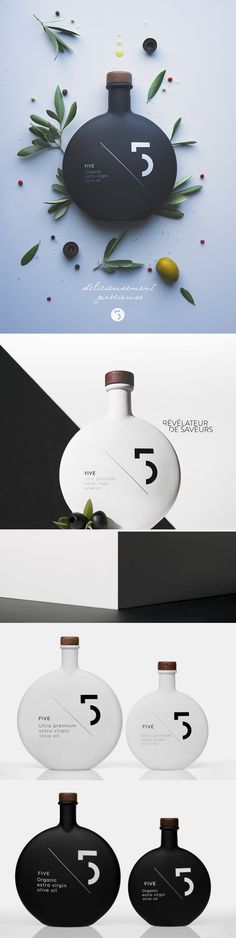 three different types of bottles with numbers on them