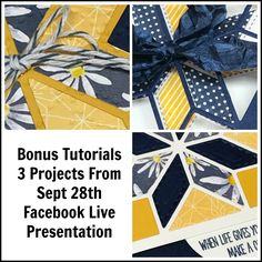 three photos with text that says, 3 projects from sep 28th facebook live presentation