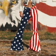 ready to ship and no moq Striped Flare Pants, Casual Country Outfits, Independence Day Flag, Womens Flare Jeans, Southern Outfits, Country Style Outfits, Western Wear Outfits, Cute Country Outfits, Looks Country