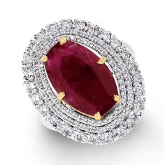 a large ruby and diamond ring