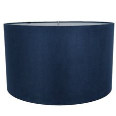 a dark blue lamp shade on a white background