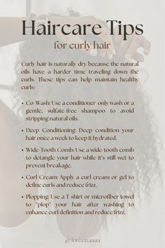 curly haircare tips, define curly hair, curly hair hacks, styling, hydrate, natural, curly, curls, haircare, tips, moisture, define, frizz, routine How To Care For Curly Hair Naturally, Natural Shampoo For Curly Hair, Haircare Routine For Curly Hair, Curly Hair Care Black Women, Wash Day Routine Curly Hair, How To Take Care Of Damaged Curly Hair, Curly Hair Washing Routine, Curly Hair Tips Frizzy, Curly Hair Steps