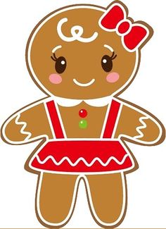 a gingerbread girl is wearing an apron