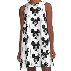 Loose-fit, mid-length sleeveless dress with silky handfeel. Printed on both sides. Machine washable. Size range XS-2XL. Mickey And Minnie, Dress For Sale, Mid Length, Dresses For Sale, A Line Dress, Sleeveless Dress, A Line, Loose Fitting, Multi Color