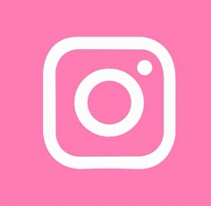 the instagram logo is shown in white on a pink background with a square shape