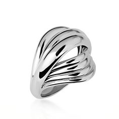 .925 Sterling Silver Multi Row Wavy Band Ring Factory Direct Jewelry QRP25S The Multi Row Wavy Band Ring is a captivating blend of modern design and timeless elegance. Crafted with precision, this ring features multiple rows of wavy bands that intertwine gracefully, creating a dynamic and sophisticated look. Each wave in the band is meticulously crafted to reflect light beautifully, adding depth and movement to the ring's design. Made from high-quality materials, the Multi Row Wavy Band Ring ensures durability and lasting beauty. Its polished finish enhances its sleek and contemporary appeal, making it a versatile accessory that effortlessly transitions from day to evening wear. Whether worn alone as a statement piece or stacked with other rings for a layered look, this ring exudes charm a Good Luck Necklace, Embracing Change, Women Anklets, Minimal Necklace, Art Necklaces, Ring White Gold, Pet Necklace, Chains For Men, Layered Look