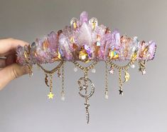 Aesthetic Crown Queens, Lilac Crown, Shell Crown, Moon Crown, Shell Crowns, Crown Baby Shower, قلادات متدلية, Crown Baby, Crown Crystal