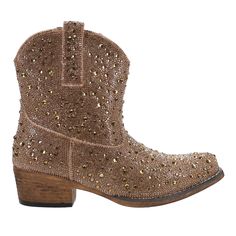 TheShay Jewells ankle bootie features an all over silver crystal upper and inside zipper. $82.99 Boots Ankle, Silver Crystal, Ankle Bootie, Casual Boots, Brown Boots, Low Heels, Ankle Booties, Bootie, Shoe Boots