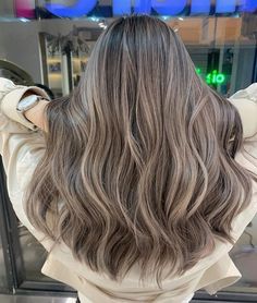 Cool Toned Lowlights, Balayage For Asian Skin, Ashy Brown Hair With Blonde Highlights, Highlights On Top Of Hair Only, Cool Ash Balayage, Champagne Brown Hair, Ash Blonde Balayage Asian, Light Ash Brown Balayage, Hair Color For Asian Skin