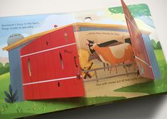 an open children's book about farm animals