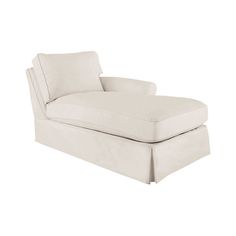 a white chaise lounge chair on a white background