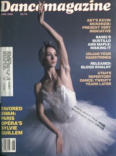 a magazine cover with a ballerina on it's front and the title, dance magazine