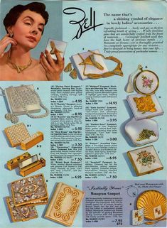 an advertisement for jewelry from the 1950's