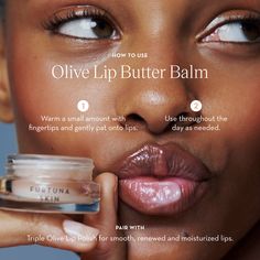 A buttery, barrier-boosting balm featuring nourishing olive ingredients, natural butters, plant-based ceramide, and sodium hyaluronate to instantly cushion lips in plumping moisture. Dry cracks and lines are smoothed for supple, soft lips with a clean sheen. 8ml. Olive Oil Lip Balm, Farmacy Lip Balm, Summer Fridays Lip Butter Balm, Fresh Lip Balm, Glossy Lips Makeup, Skin Care Quiz, Skin Medica, How To Apply Lipstick, Oil Moisturizer